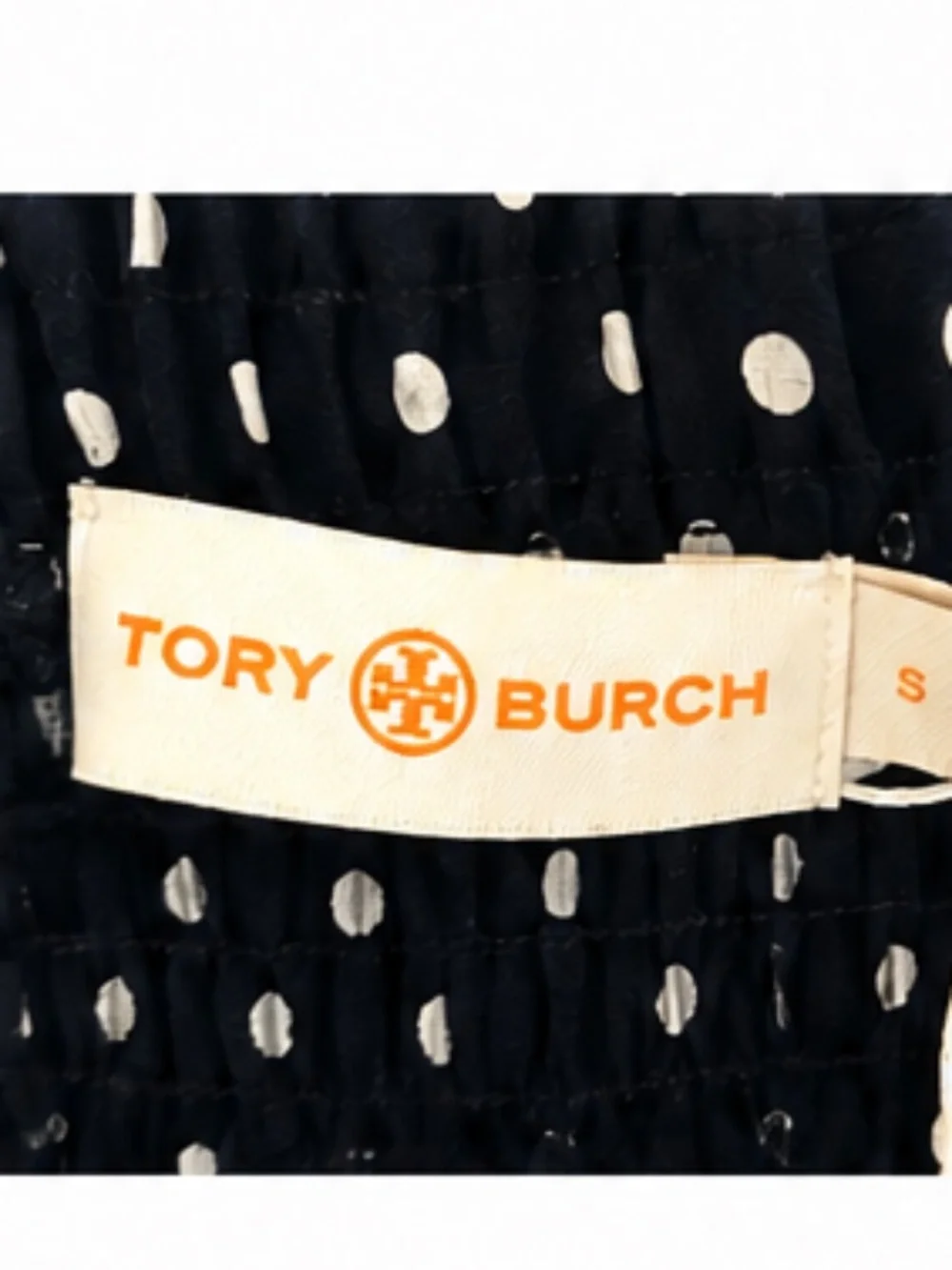 Tory Burch Navy Polka Dot Ruffle Dress - size small